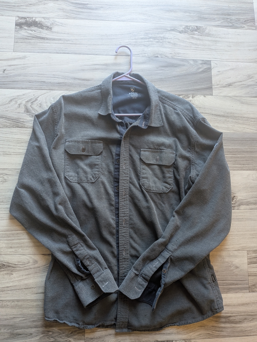 Kuhl Men's Grey Long Sleeve Shirt Button Up XL Gray